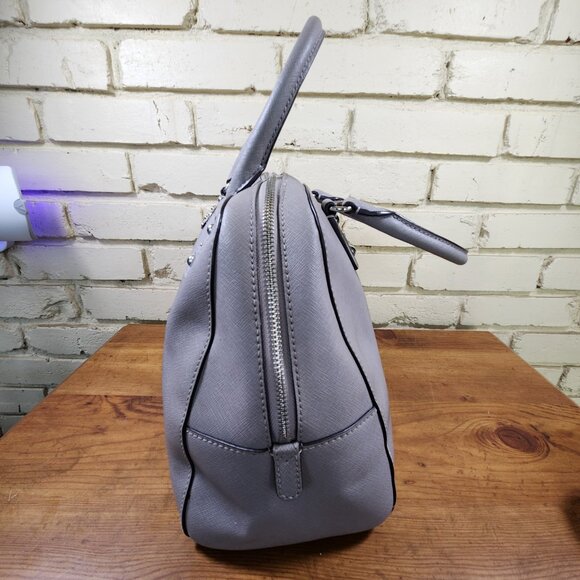 Michael Kors Light Gray Leather Handbag Purse - Picture 7 of 12